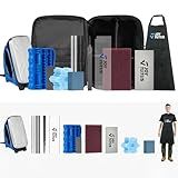 JOYTUTUS Basic Ski Snowboard Tuning Kit with Wax Ski Snowboard Wax Kit with Waxing Iron, Wax, Edge Tuner, Carry Bag, Wax Apron, to Maintain Your Skis and Snowboard