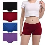Xlndsoea Polyester Boy Shorts for Women Seamless No Show Underwear, Elastic Waistband Multipack 4 Size 3X-Large