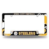 Rico Industries NFL Football Pittsburgh Steelers Wave 12" x 6" Chrome All Over Automotive License Plate Frame