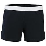 Soffe Women's Cheer Shorts, Athletic Cotton Blend, 3” Inseam Black