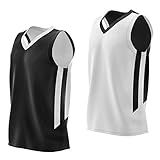 Liberty Imports Reversible Men's Mesh Athletic Basketball Jersey Single for Team Scrimmage (Black/White, X-Large)