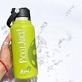 Maui Pickleball Co.™ Pickleball Water Bottle 32oz Best Pickleball Accessories Insulated Stainless Steel Water Bottle Funny PickleBall Gift Pickleball Accessories Unique Sip/Straw Lid