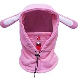 BLUEMARS Kids Winter Hat Balaclava, Fleece Cold-Weather Hood for Boys & Girls School and Outdoor Snow Play,Rabbit,M
