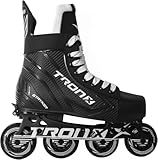 TronX Stryker Adjustable Senior Intermediate Junior Youth Roller Inline Hockey Skates, 2024 New Model (SR Skate 6-8 (Shoe Size 7.5-9.5))