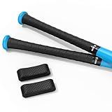 JAYA 2 Pack Bat Grip Tape, 1.1mm PU Non-Slip Baseball Bat Grip Wrap, Soft Polyurethane Handle Tape for Baseball, Softball, Cricket and Lacrosse Sticks, Black Embossed
