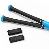 JAYA 2 Pack Bat Grip Tape, 1.1mm PU Non-Slip Baseball Bat Grip Wrap, Soft Polyurethane Handle Tape for Baseball, Softball, Cricket and Lacrosse Sticks, Black Embossed
