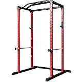 REP PR-1100 Power Rack - 700 lbs Rated Lifting Cage for Weight Training (Red Power Rack, No Bench)