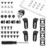 Fortunemee Universal Hockey Helmet Repair Kit, Ice Hockey Helmet Replacement Parts, Face Mask Cage Fix Kit, Includes Replacement J Clips, R Clips, Posts & Bolts (US Standard), for Kids, Teens, Adults