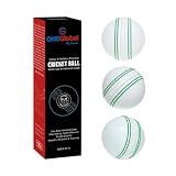 Soft Rubber Cricket Ball for Practice | Outdoor & Indoor Cricket Ball with Soft Core & Stitched Seam | Realistic Feel, True Bounce & Swing for Practice, Coaching, Honing Skills & Family Fun (3-WHITE)