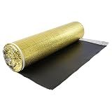 VEVOR Floor Underlayment 200 sq. ft/Roll, 3-in-1 3 mm Thick Flooring Padding with Tape & Vapor Barrier, Heavy Duty EPE Foam with Gold PE, Soundproofing and Noise Reduction, for Laminate Wood Floors