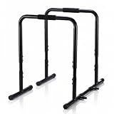 NEWBULIG Dip Bar Station, Adjustable Parallel Parallettes Bar with Soft High-Density Foam Handles, Heavy Duty Dip Stands Workout Equipment for Home, Gym, Patio, Office - Black