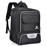 XIANFENGNIAO Youth Soccer Bag, Soccer Backpack with Ball Holder, Basketball Volleyball Football Handball Sports Backpack with Ball Compartment,Black