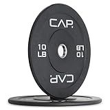CAP Barbell Economy Olympic Bumper Plate Set with White Logo, Black, 10 lb Pair