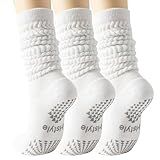 Hstyle Grip Pilates Socks for Women, Slouch Scrunch Yoga Barre Socks for Hospital Workout