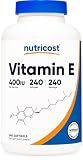 Nutricost Vitamin E 400 IU, 240 Softgel Capsules - Gluten Free, Non-GMO