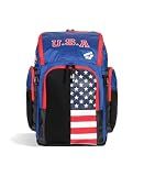 ARENA Spiky III Backpack 45 USA Swimming Athlete Sports Gym Rucksack Large Training Gear Equipment Swim Bag for Men and Women, 45 Liters, US Team