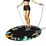 Cheete Jump Rope Mat Large Rubber Exercise Mat Workout Mats for Home Gym Flooring Non-Slip Oval Design for Floor & Rope Protection (Orange)