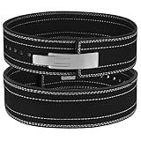 Powerlifting Lever Belt - 9mm IPF Thick Leather Weight Lifting Belt - Ideal for Gym, Training, Squats and Deadlifts (Medium 32"-38")