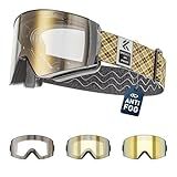 KAPVOE Photochromic Ski Goggles with Magnetic Lenses Anti-fog UV400 Protection Snowboard goggles Suitable for Men Women and Teens Snow goggles Helmet Compatible Ideal for Skiing Snowboarding 08