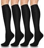 Aoliks Black Compression Socks for Women & Men 15-20 mmHg - Best Support for Nurses,Running,Hiking(S/M)