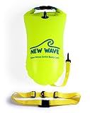 New Wave Swim Buoy - Swim Safety Float and Drybag for Open Water Swimmers, Triathletes, Kayakers and Snorkelers, Highly Visible Buoy Float for Safe Swim Training (15 Liter - Medium)