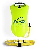 New Wave Swim Buoy - Swim Safety Float and Drybag for Open Water Swimmers, Triathletes, Kayakers and Snorkelers, Highly Visible Buoy Float for Safe Swim Training (15 Liter - Medium)