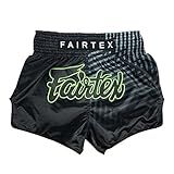 Fairtex Slim Cut Muay Thai Boxing Shorts (Racer Black, Large)