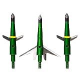 Swhacker #207 Mechanical Broadheads 100 Grain, 2-Blade Expandable Broadhead, 2.0" Cut, Patented Two-Slice Technology, Archery Hunting Broadheads for Compound Bow & Crossbow, 3 Pack, Green