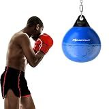 Goplus Water Aqua Bag, 21'' 180 Pound /18” 110 Pound Heavy Punching Bag with Adjustable Metal Chain, Water Injection Hose, Boxing Training Bag for Adults Fitness, MMA (Blue-18”, 110LBS)