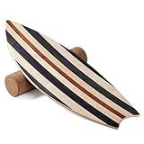Balance Board Indoor Surfboard Surf Style Home Fitness with Wheel for Exercise, Athletic Training and Board Sports - Fun Workout Equipment For Balance, Stability and Improving Core Strength (stripe)
