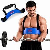 W WAISFIT Arm Blaster Bicep Curl Thick Aluminum Adjustable Bodybuilding Bicep Isolator Pink,Barbell Curl Assistant Arm Curl Bar (Blue)