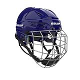 Bauer Re-Akt 55 Hockey Helmet Combo with Facemask, Senior (Navy Blue, Medium)