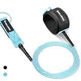 Mellbree Surfboard Leash, Premium SUP Leash Double-Side Rotatable Wirst Strap Leg Rope Flexible for Paddleboard Longboard Shortboard Stand-up Boogie Paddle Boards (Light Blue, 6ft 5.5mm)