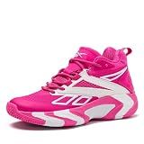 Reebok Zone Breaker High Top Sneakers Court Sport Basketball Shoes for Women, Pink Glow/Bright White, 8 Medium