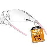 HTS HUNTERSKY S239 Protective Clear pink Small Safety Glasses women youth protecting eyes from wind dust proof night bike riding cycling running lab chemistry goggles