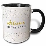3dRose Welcome To The Team Office Work mate New Job Gift For Employees Staff 11oz Two-Tone Black Mug