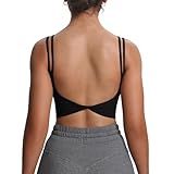 Aoxjox Women's Workout Sports Bras Fitness Yoga Crop Tank Metamorph Twist Back Cami (Black, Medium)