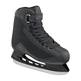 Roces RSK 2 Ice Skates for Men, Classic Hockey Style Stainless Steel Figure Skates with Lace & Power Strap Closure System & Anatomic Padding Footbed for Comfortable Everyday Wear, Black