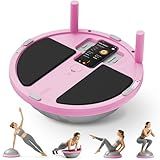 Half Balance Ball Trainer - Balance Ball Trainer with Resistance Bands and Foot Pump,Stability Ball for Exercise, Full-Body Workouts, Home Gym pink