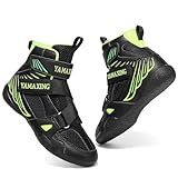 Mavonexa Kids Wrestling Shoes Boys Girls Boxing Shoes Lightweight Breathable Non Slip for Fitness Powerlifting(Black 2)