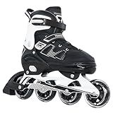 MammyGol Adult Inline Skates for Men Women, Roller Skates with Carbon Steel Bearings, TPR Brake, 3D Mesh, EVA Lining, PVC Upper | Adjustable Size for Better Fit for Beginner