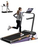 16% Incline Walking Pad Treadmills for Home Small, 4-in-1 Under Desk Treadmill with Handles, Foldable Treadmill with 2.5 HP Quiet Brushless, 330 LBS Capacity