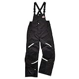 Ergodyne N-Ferno 6471 Heavy Duty Insulated Bib Overalls, Winter Workwear, 3M Thinsulate, Removable Knee/Shin Pads,Black, Large
