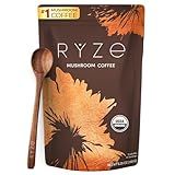 RYZE SUPERFOODS Mushroom Coffee USDA Organic with 6 Adaptogenic Mushrooms and MCT Oil, USA Grown Instant Coffee for Better Energy, Focus, Digestion, Immunity with Lions Mane & Turkey Tail, 30 servings