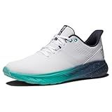 FootJoy Men's FJ Flex Previous Season Style Golf Shoe, White/Green/Blue, 12