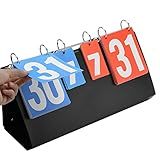 Yuezhongoo Scoreboard,Tennis Score Keeper for Net,Flip Scoreboard 4-Digit Sports Competition Scoreboard Pages Flipping Sports Competition Scoreboard for Table Tennis, Basketball, Badminton,Volleyball