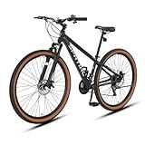 SPATIAL Mountain Bike, 20/24/26/27.5/29 inch Outdoor Cycling Bike,21/8 Speed Lightweight Aluminum Frame | Dual Disc Brakes,Adjustable Ergonomic Seat for Men Women Adult Teens (Black, 29‘’)