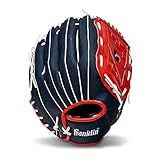 Franklin Sports Baseball and Softball Glove - Field Master - Baseball and Softball Mitt , Red, White, Blue, 14.0"