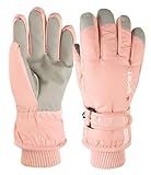 Eohak Kids Winter Snow Ski Gloves - Boys Girls Warm Glove Breathable Waterproof Outdoor Sports Gloves for 5-10Y (Pink, 5-10Y)