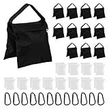 AiVeUao 12 Pack Sandbags Weight Bags for Photography Equipments, Photography Sand Weight Bags, Heavy Duty Sandbags for Backdrop Stand, Outdoor Canopy, Photo Tripod,Pop up Tent, Umbrella Base (Black)